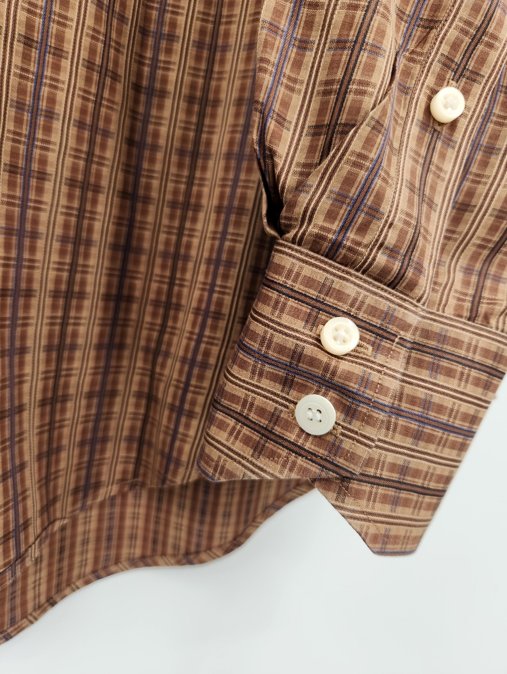 Tailorbyrd Long Sleeve Button Front Shirt Mens Size XL Brown Plaid Cotton - Picture 5 of 8